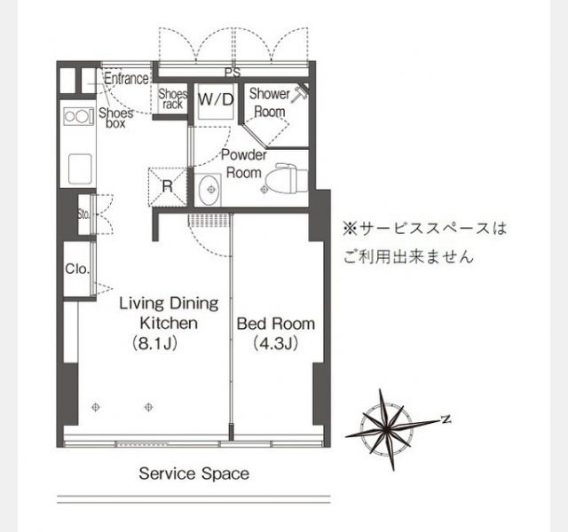 フロンティアレジデンスザタワー品川の間取り写真