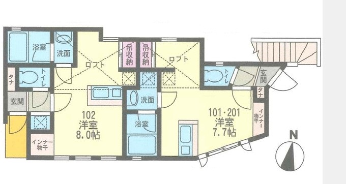 横浜市保土ケ谷区西谷町のアパートの間取り