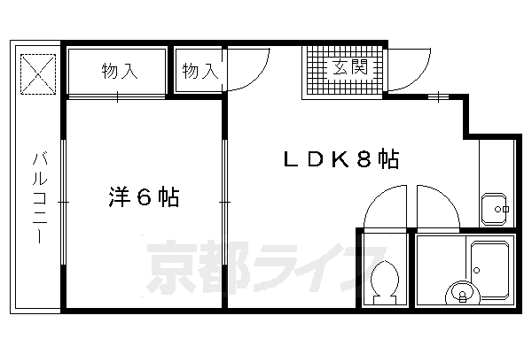 京都市上京区大東町のマンションの間取り