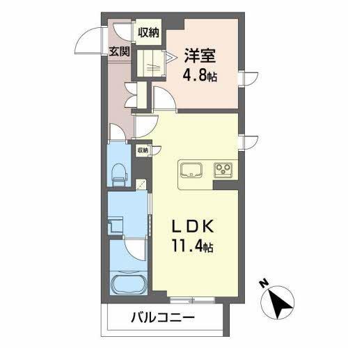 山形市木の実町のマンションの間取り