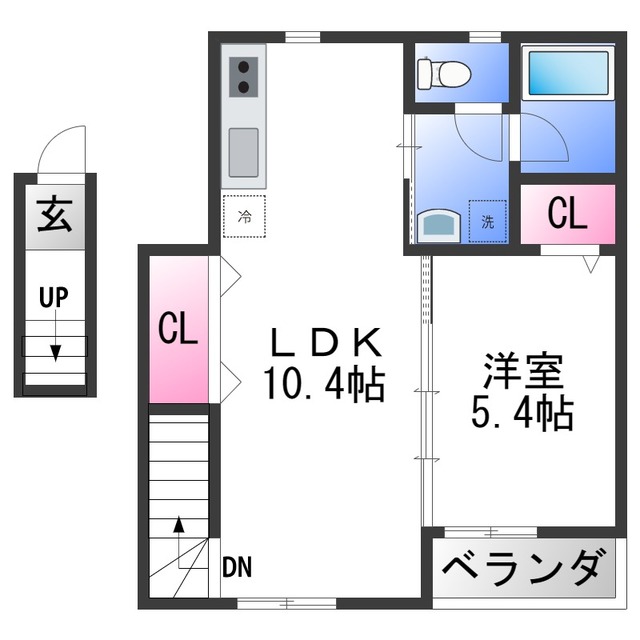 和歌山市本脇のアパートの間取り