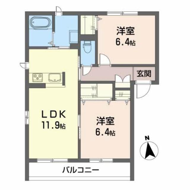 福島市笹谷のマンションの間取り