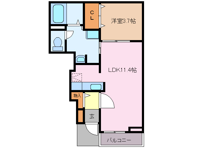 伊勢市神田久志本町のアパートの間取り