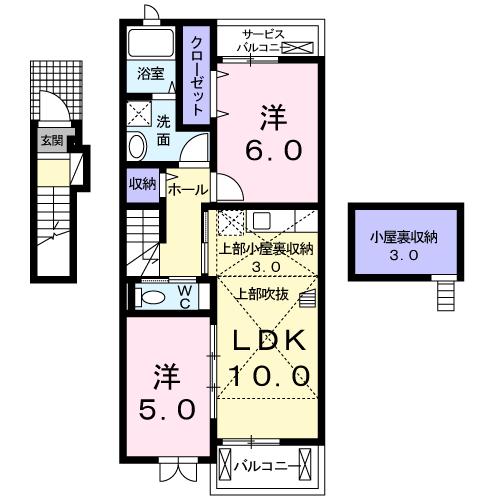 浜松市中央区坪井町のアパートの間取り