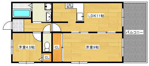 姫路市安田のマンションの間取り