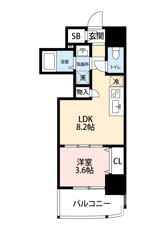 堺市北区中百舌鳥町のマンションの間取り