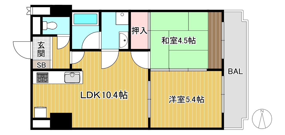 ライオンズマンション京都河原町第二の間取り