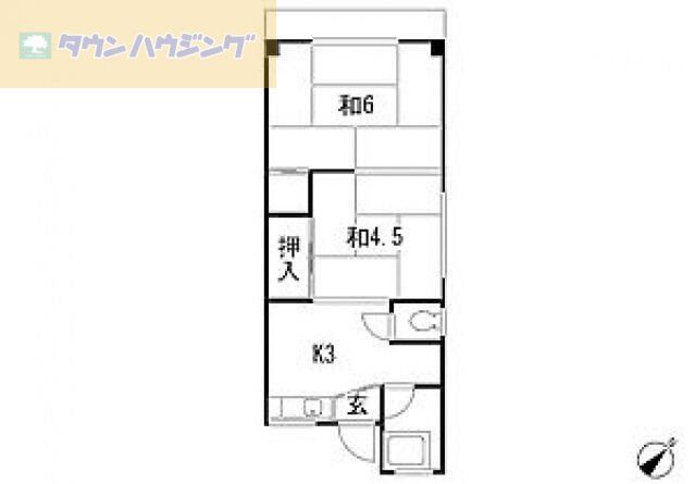 市川市河原のマンションの間取り