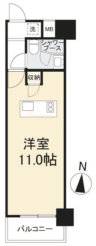 高松市築地町のマンションの間取り