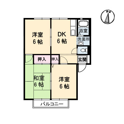 高松市松縄町のアパートの間取り