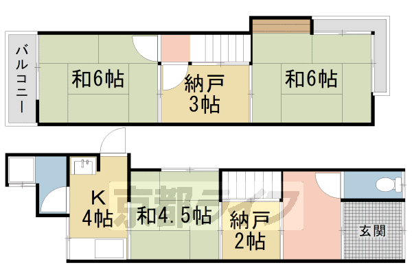 西京極堤外町貸家の間取り