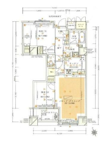 港区新橋のマンションの間取り