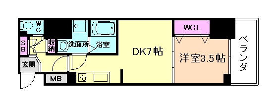 大阪市福島区玉川のマンションの間取り