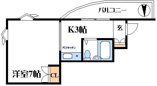 吹田市高浜町のマンションの間取り