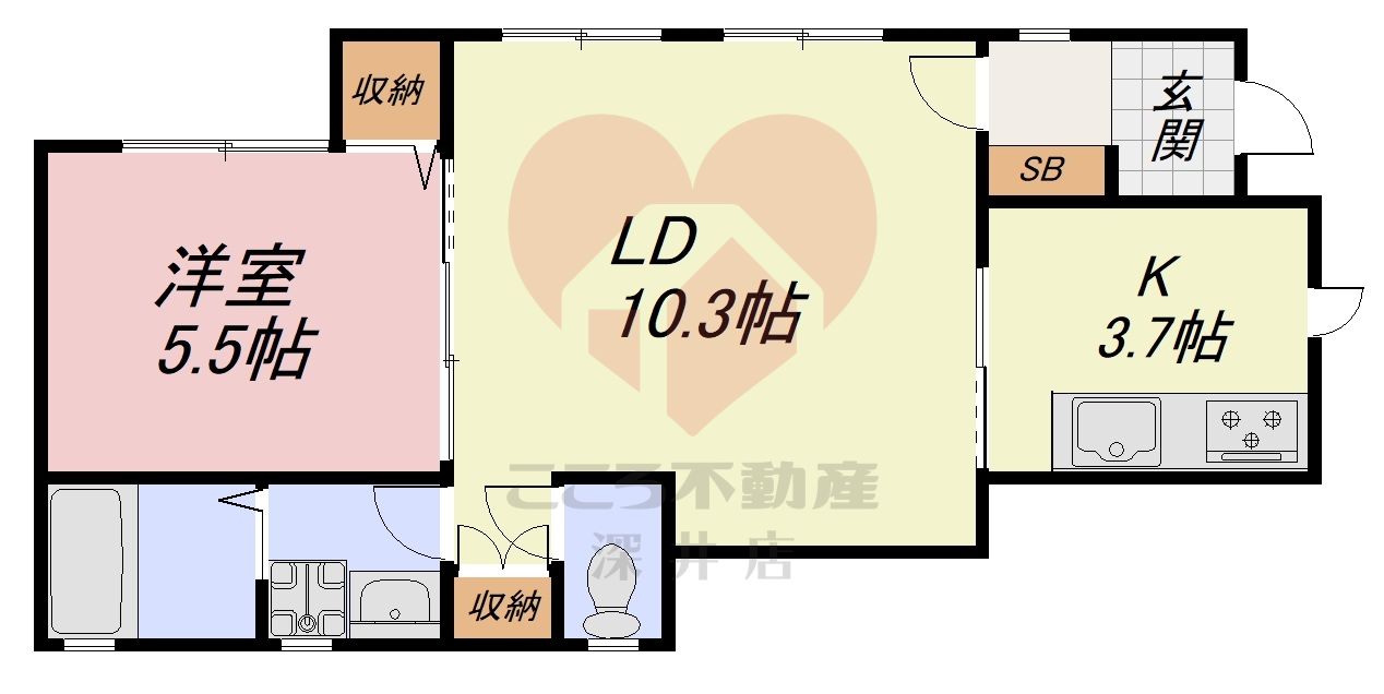 大阪市西区南堀江３丁目貸家の間取り