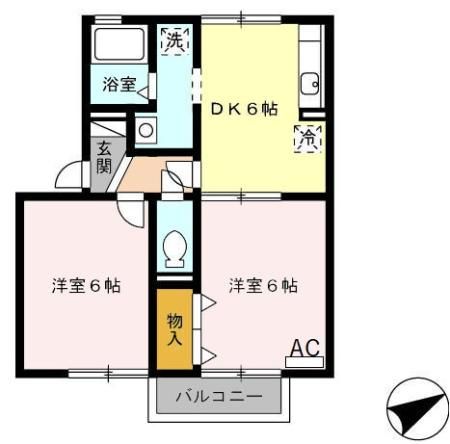 桑名郡木曽岬町大字栄のアパートの間取り