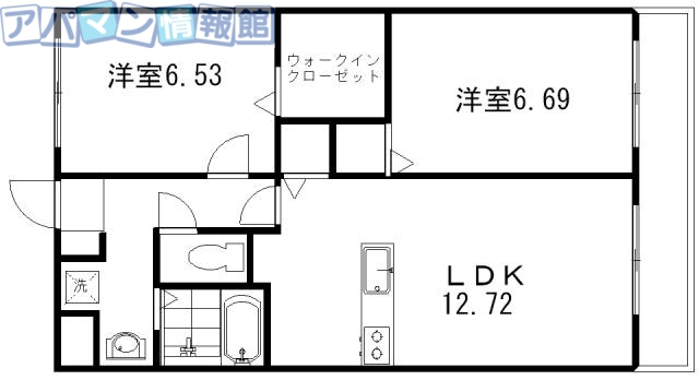 【新潟市江南区梅見台のマンションの間取り】