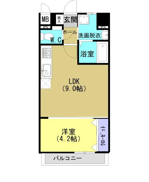 鹿児島市加治屋町のマンションの間取り