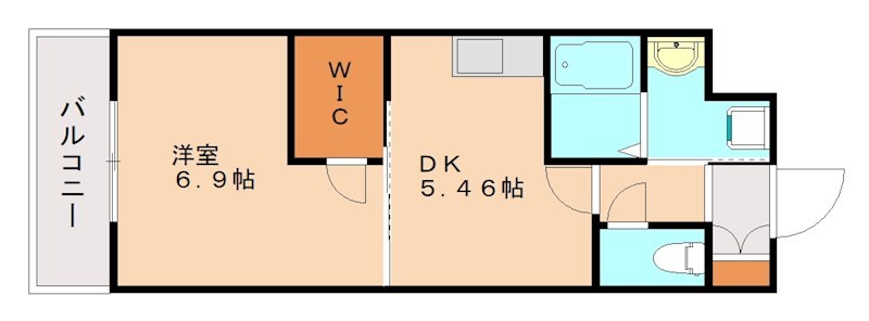 北九州市小倉北区片野のマンションの間取り