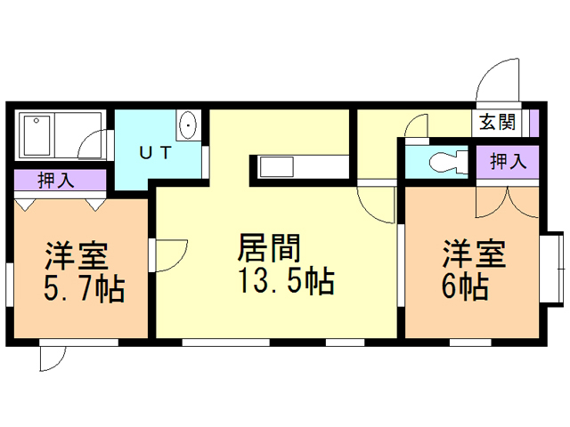 白老郡白老町大町のアパートの間取り