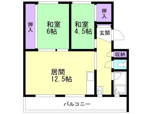 岩見沢市東町一条のマンションの間取り