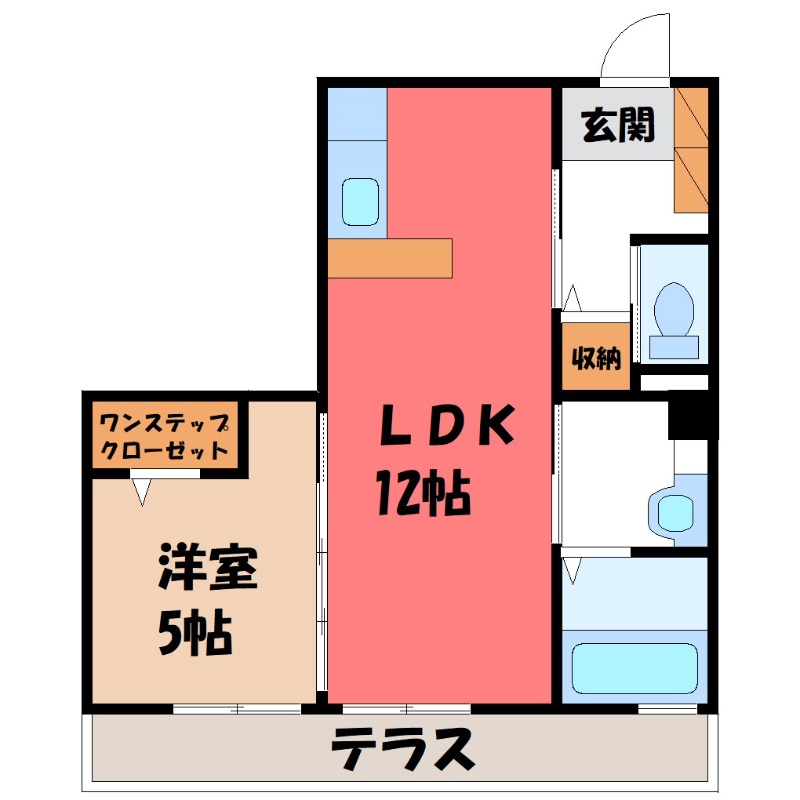 足利市福居町のアパートの間取り