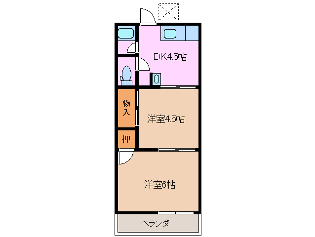 西の川南荘の間取り