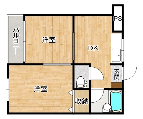 大阪市住吉区長居西のマンションの間取り