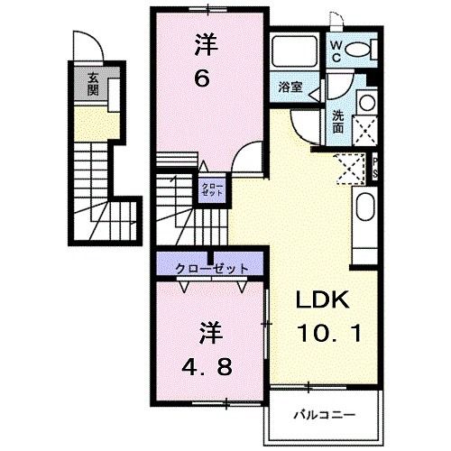 佐賀県佐賀市久保田町大字久富（アパート）の賃貸物件の間取り