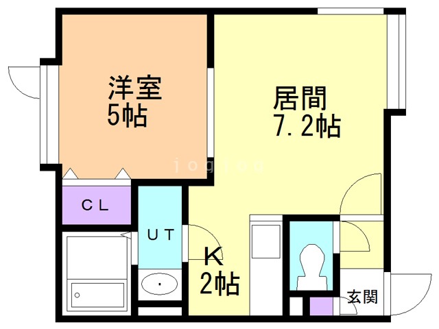 札幌市東区伏古十条のアパートの間取り