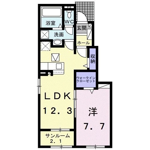 富山市山室荒屋新町のアパートの間取り