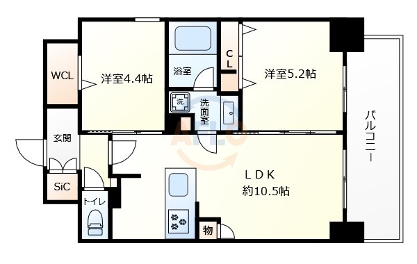 大阪市北区堂山町のマンションの間取り