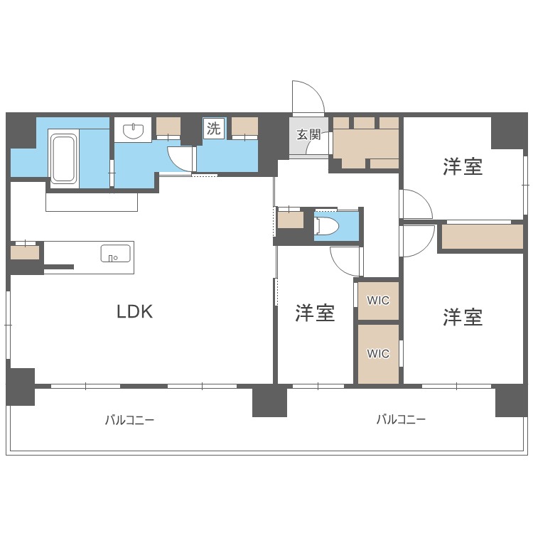 Ｓ－ＲＥＳＩＤＥＮＣＥ円山鳥居前の間取り