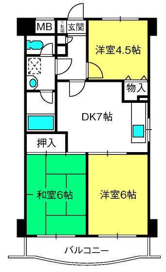 東川口ガーデンプラザ壱番館の間取り