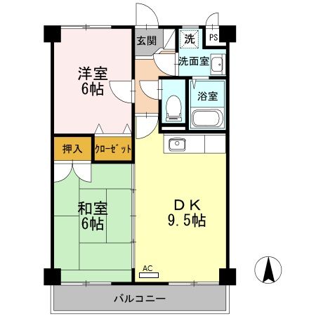 和歌山市中之島のマンションの間取り