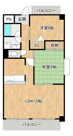 豊中市西緑丘のマンションの間取り