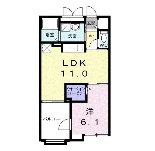 調布市西つつじケ丘のアパートの間取り