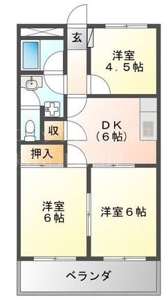 近江八幡市桜宮町のアパートの間取り