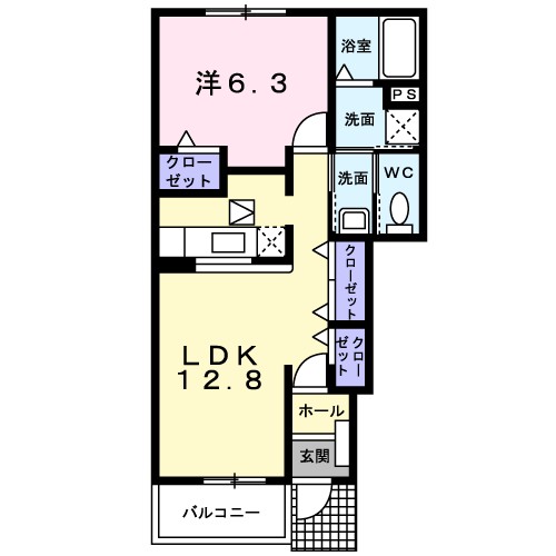 昭島市田中町のアパートの間取り