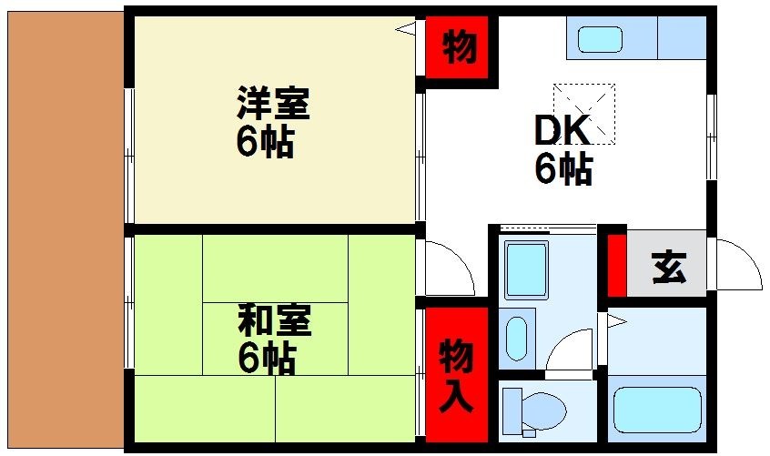 筑紫野市二日市北のアパートの間取り