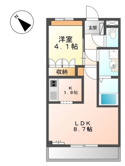 和歌山市北島のアパートの間取り