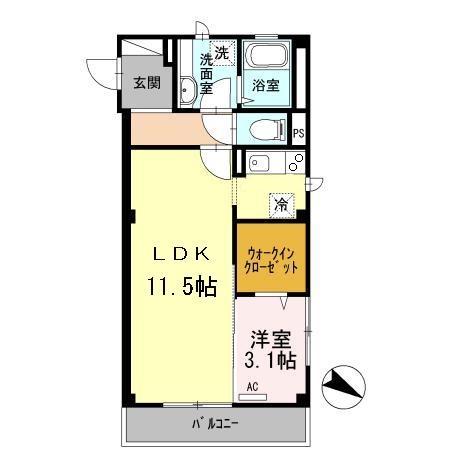 摂津市千里丘東のマンションの間取り