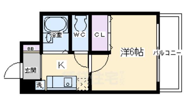 京都市中京区榎木町のマンションの間取り