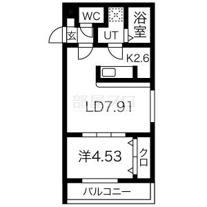 札幌市豊平区月寒西一条のマンションの間取り