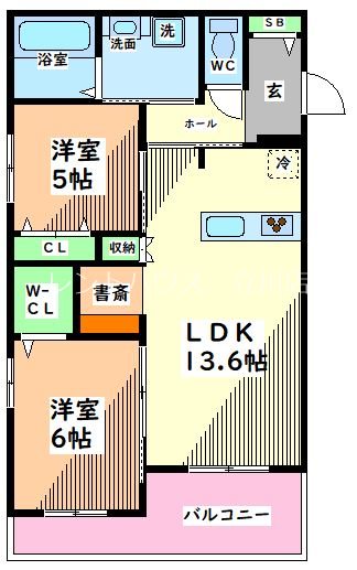 【昭島市緑町のマンションの間取り】