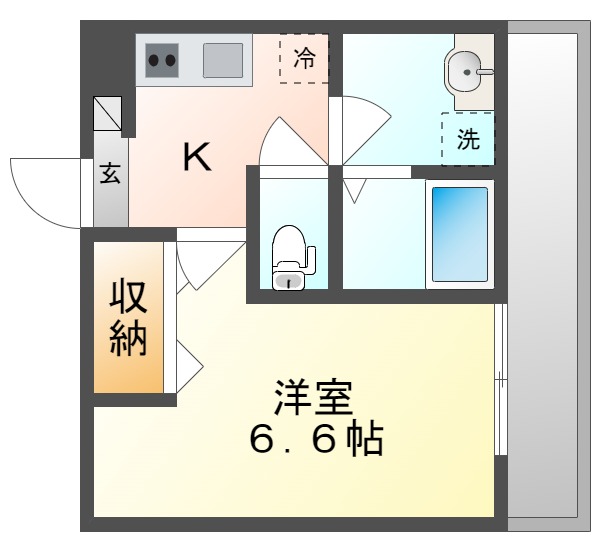 岡山市東区瀬戸町沖のアパートの間取り