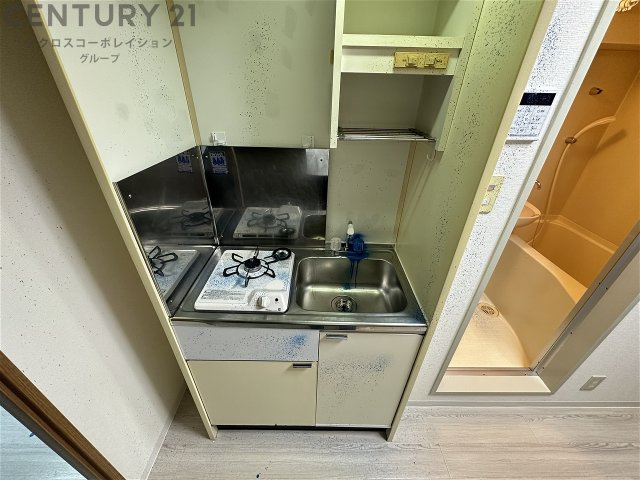 キッチン　1口ガスコンロ付で機能的なキッチンです！