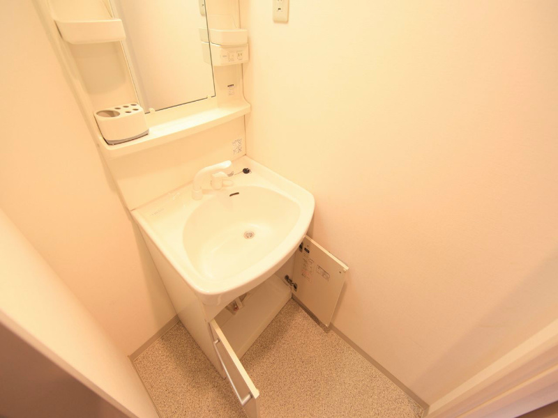 洗面設備　脱衣所　独立洗面台（シャンプードレッサー付）収納スペース有