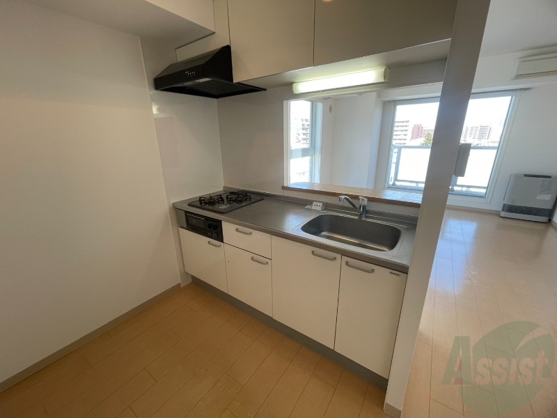 キッチン　キッチンはシックなデザインでした。洗い場も大きい。