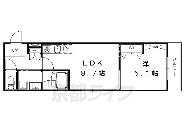 地下鉄烏丸線 烏丸御池駅 徒歩9分 5階建 築11年の間取り写真